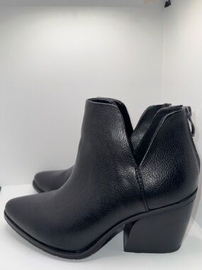 Michael Shannon Aubrey Ankle Boots Bootie Black Vegan Leather Women’s 7